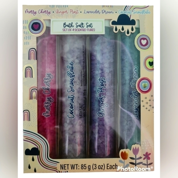 UStyle Bath Salt Gift Set - Lavender, Ginger, Cherry & Coconut Bath Salt Gift - Picture 1 of 4